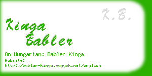 kinga babler business card